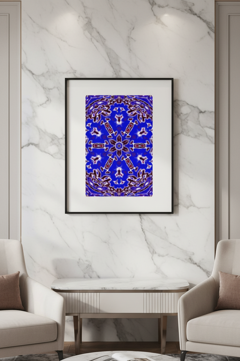 BYZANTINISCH-BLAUE MANDALA — Marmor Mockup