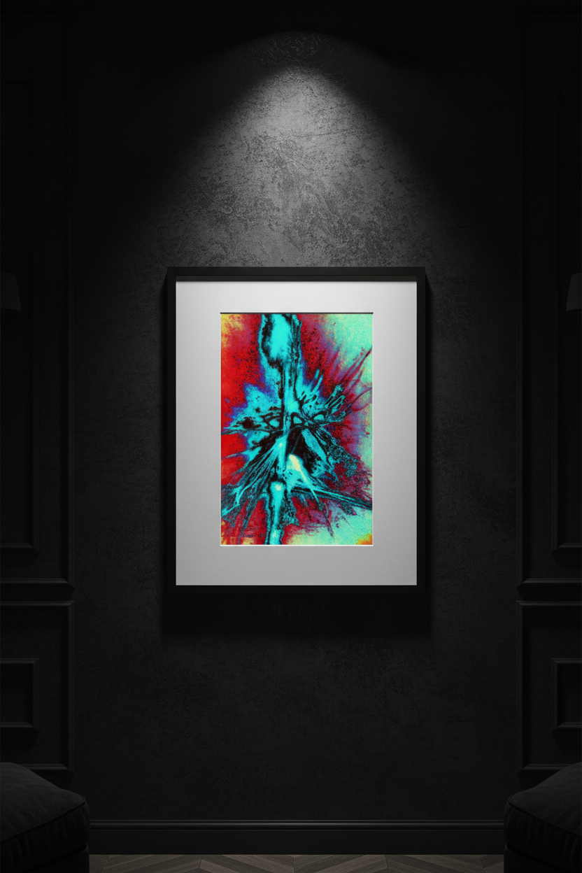 CYAN EXPLOSION BURST — Premium Kunstprint