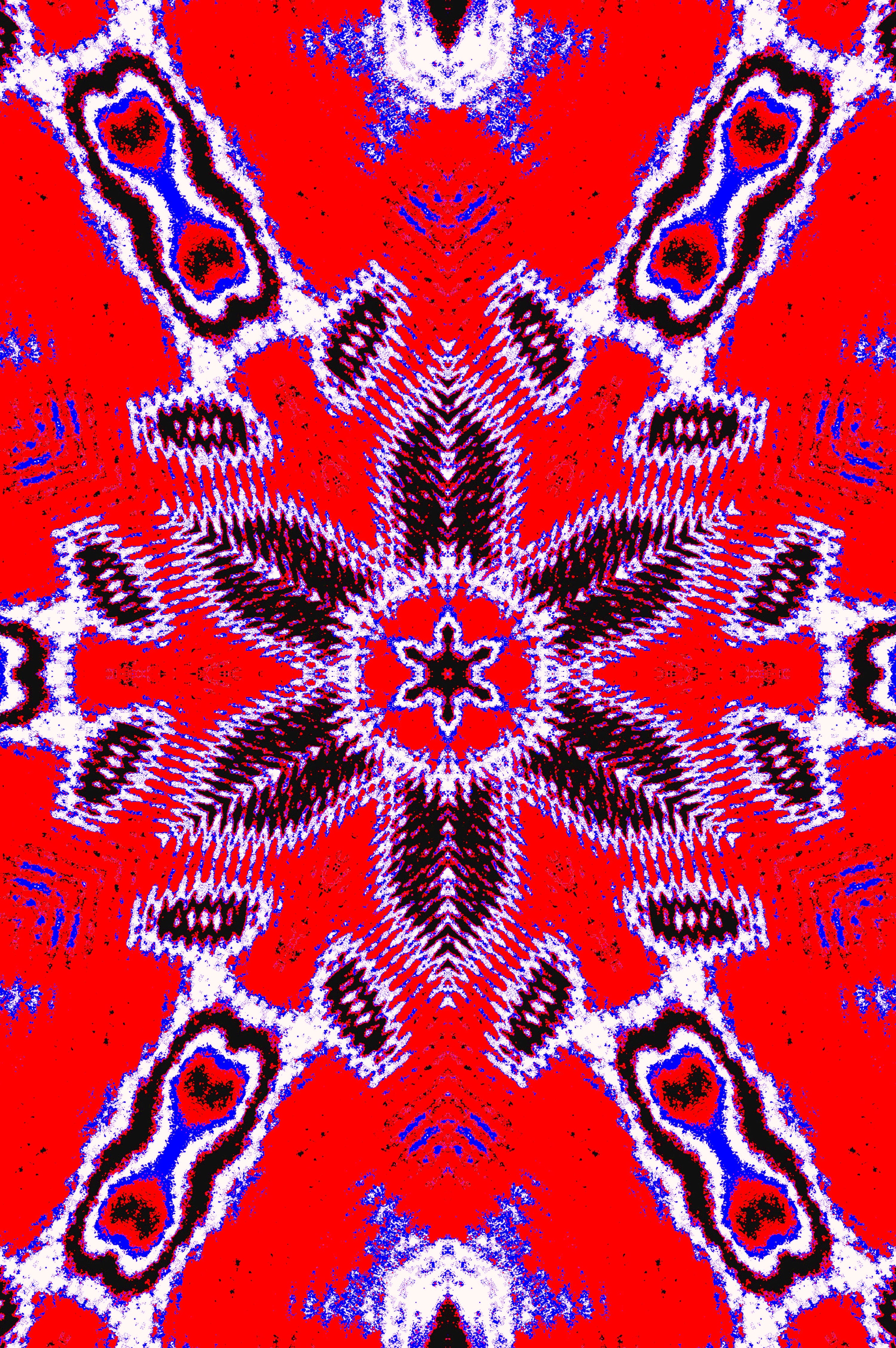 PETAL SYMMETRY WHEEL RED — Premium Kunstprint