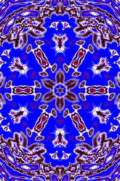 BYZANTINISCH-BLAUE MANDALA — Premium Kunstprint