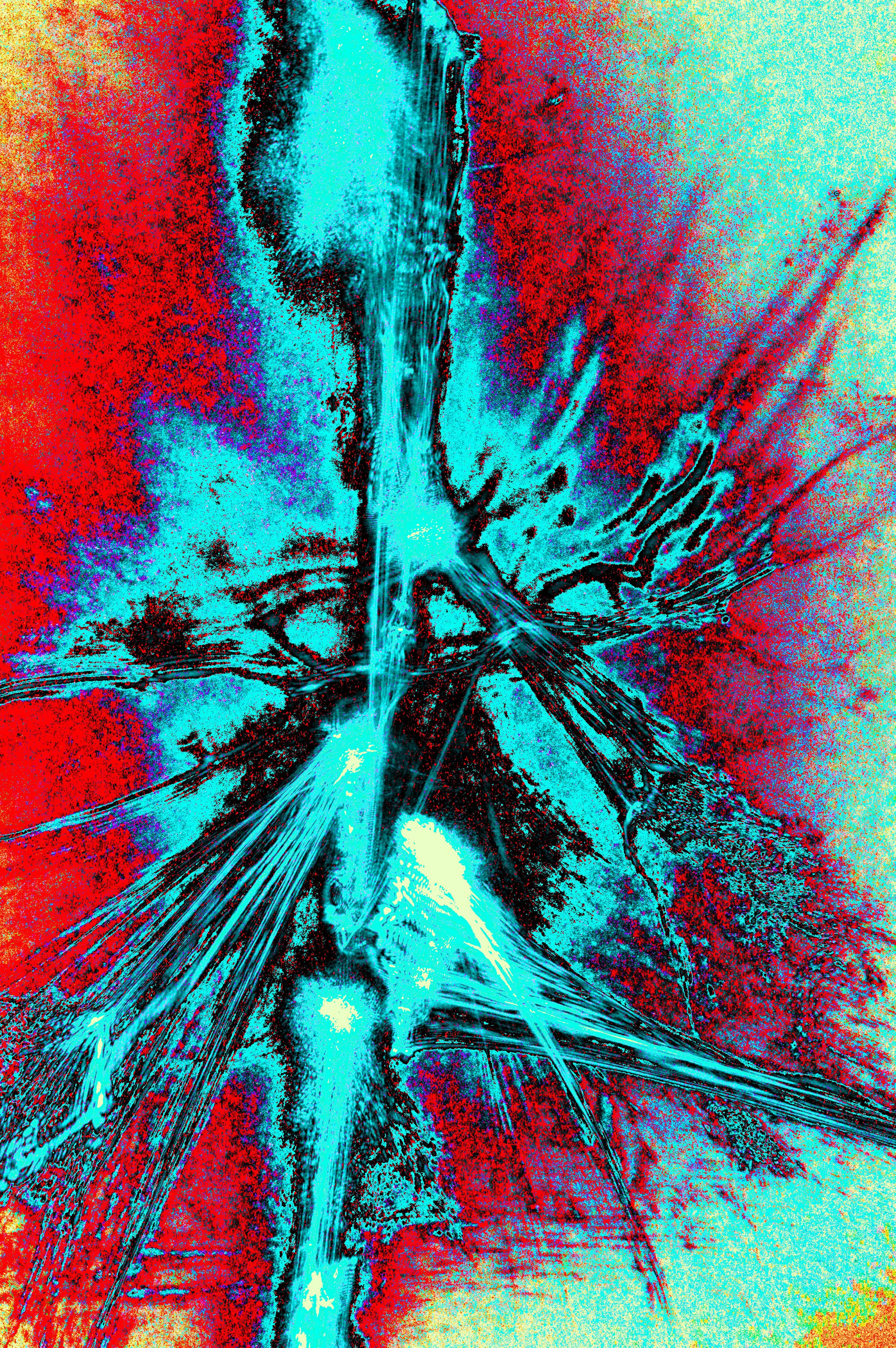 CYAN EXPLOSION BURST — Premium Kunstprint