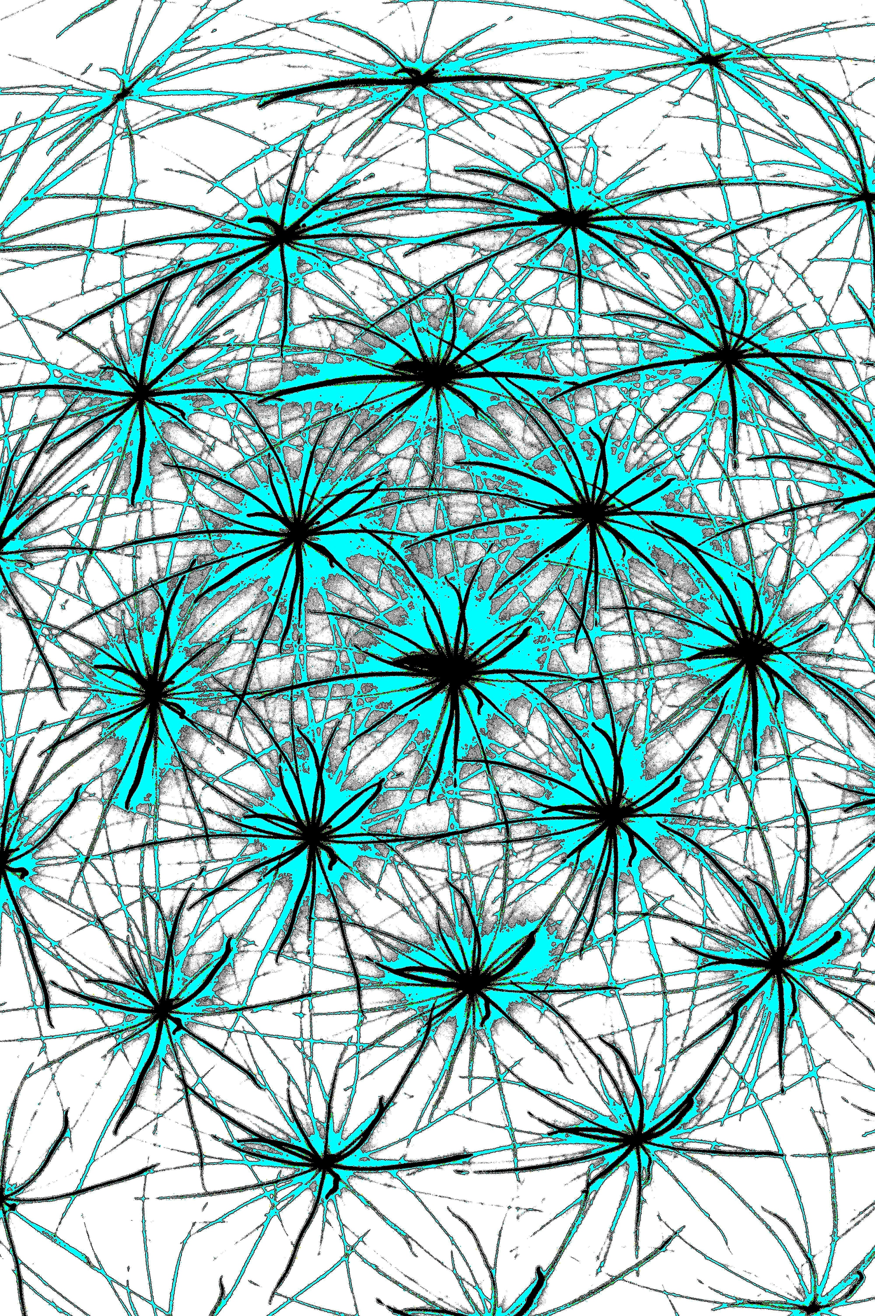 TURQUOISE SPIKY PATTERN — Premium Kunstprint