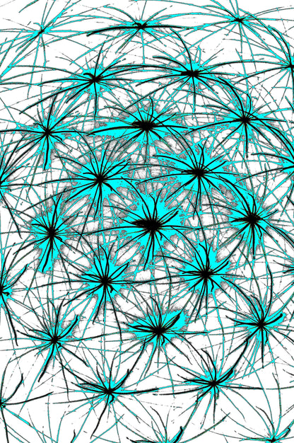 TURQUOISE SPIKY PATTERN — Premium Kunstprint