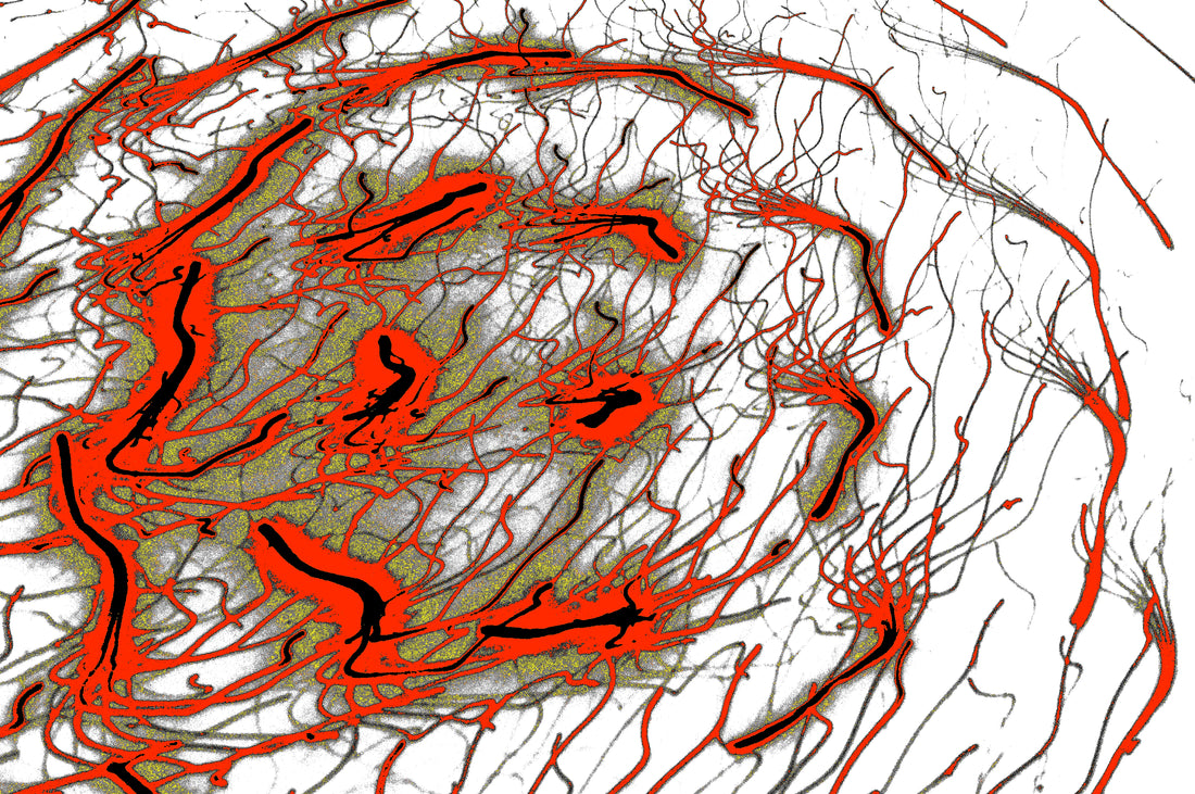 digitale wandkunst crimson vortex