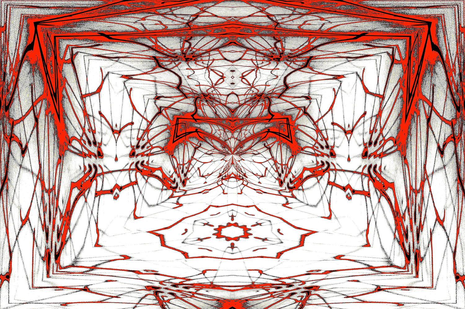 RED SYMMETRY NETWORK — Premium Kunstprint