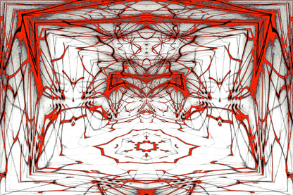 RED SYMMETRY NETWORK — Premium Kunstprint