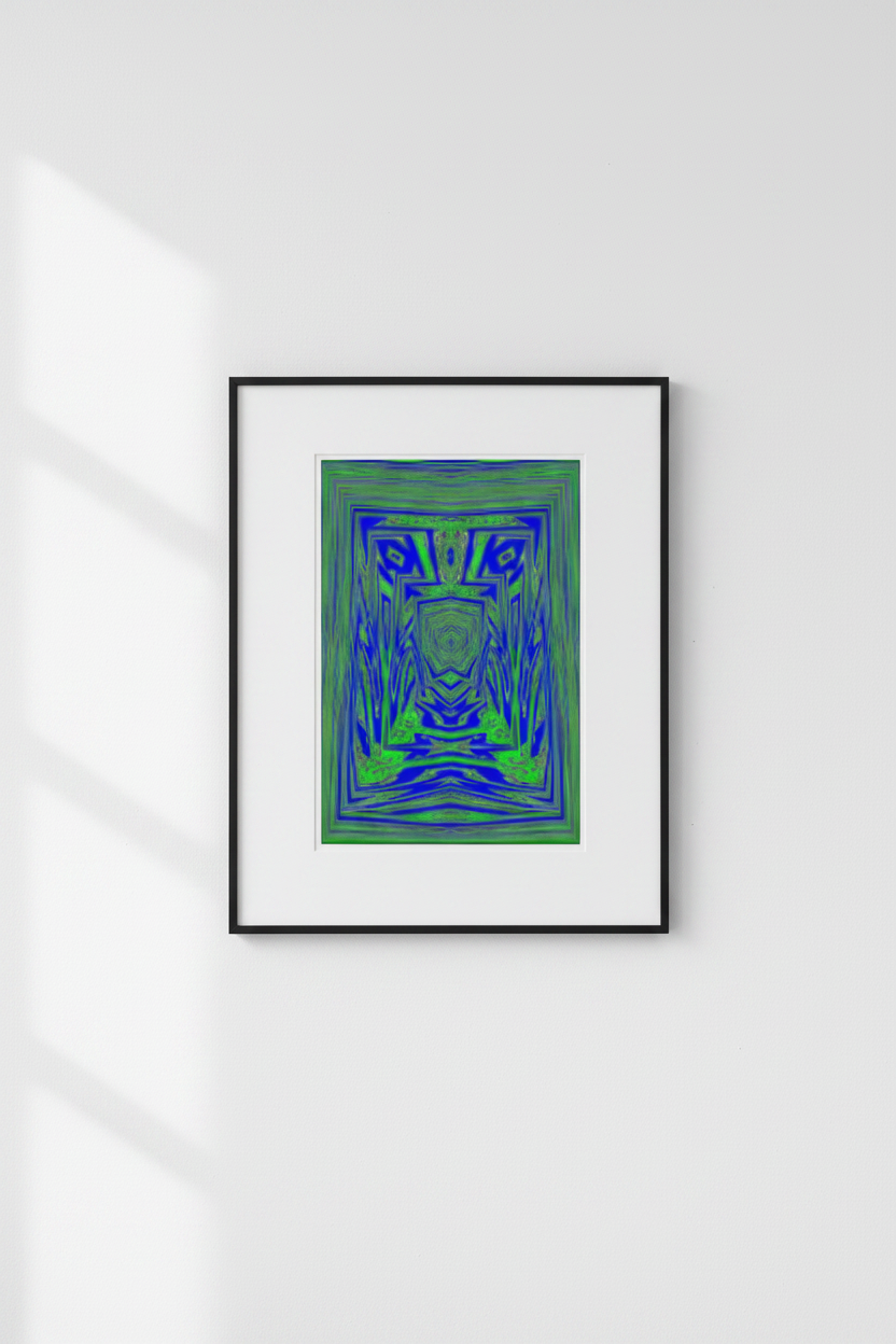 BLAUE NEON-TOPOGRAFIE — Mockup
