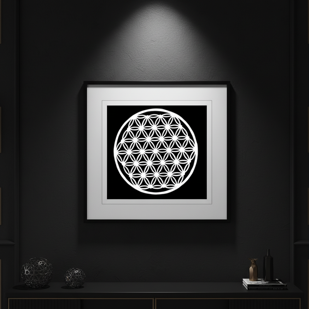 BLUME DES LEBENS — WEISSER RAHMEN — Mockup