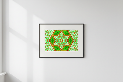 BOTANISCHE JADE-MANDALA — Weiße Galeriewand Mockup