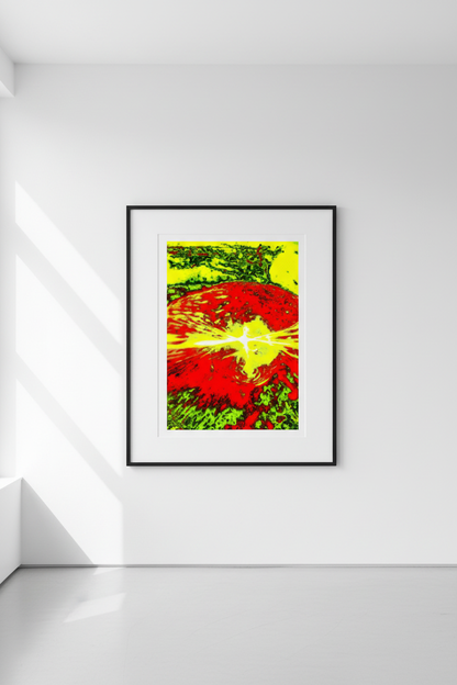 EXPLOSION VON PURPURSONNE — Premium Kunstprint