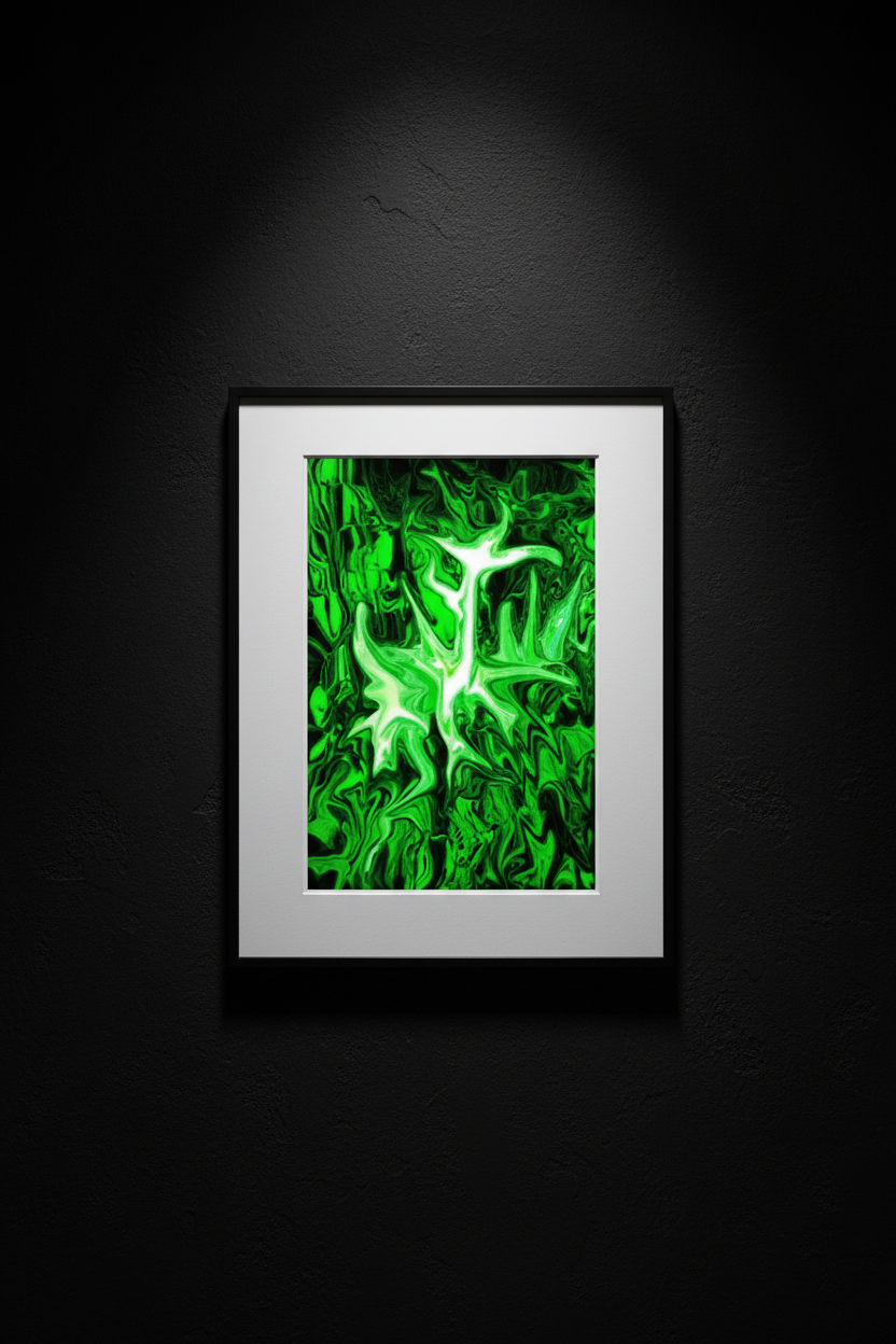 EMERALD ENERGY BLOOM — Premium Kunstprint
