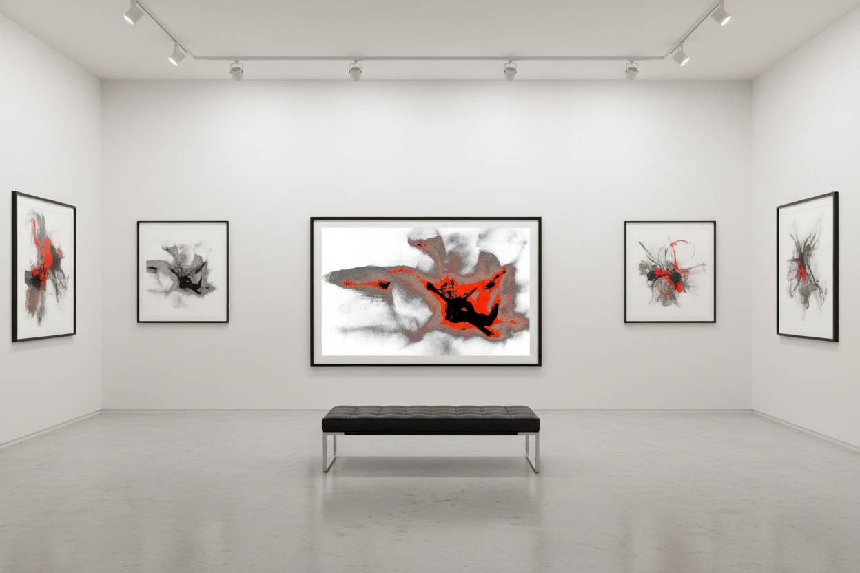 SHADOW FALL — Raumansicht Premium Kunstprint