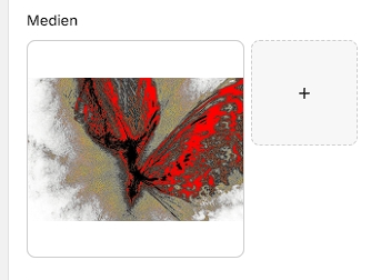 SCARLET WING — Elegantes digitales Kunstwerk mit leuchtendem roten Schmetterling auf hellem Hintergrund