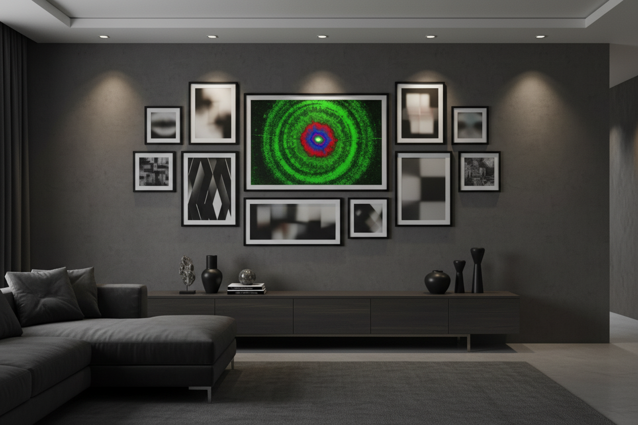 EMERALD VORTEX — Raumansicht Premium Kunstprint