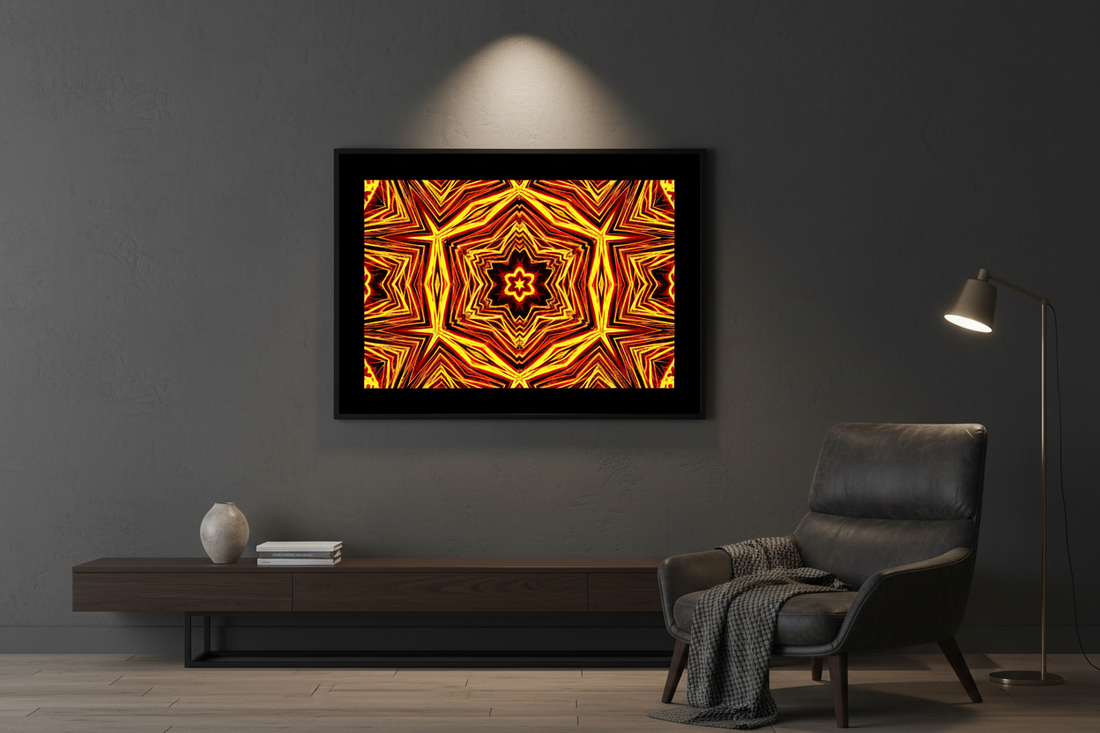 FIRE MANDALA — Raumansicht Premium Kunstprint