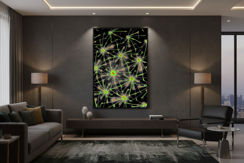 QUANTUM MATRIX — Raumansicht Premium Kunstprint