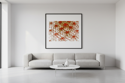 ROTE STERNE NEURONEN — Premium Kunstprint