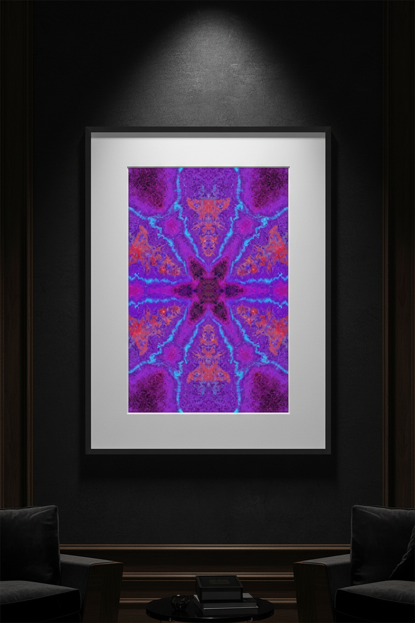 NEON KOSMISCHES VIOLETTES KALEIDOSKOP — Mockup
