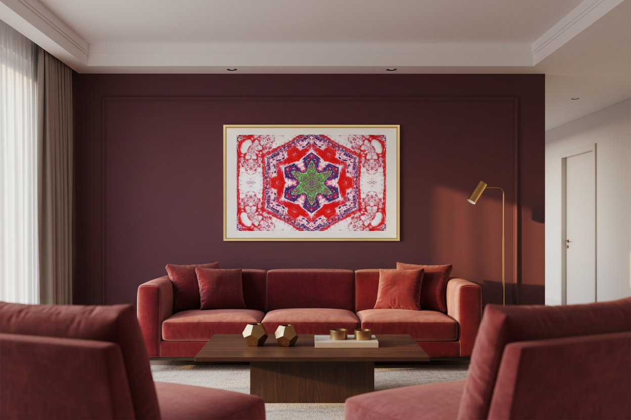 ROTE SCARLET MANDALA — Luxus Mockup