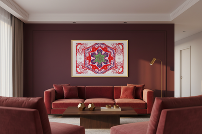 ROTE SCARLET MANDALA — Luxus Mockup